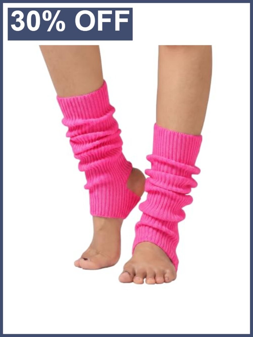 Ribbed Knit Stirrup Ballet Leg Warmers Stretchy Dance Socks